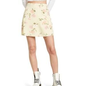 Abound Womens Delicate Floral Mini Skirt 3X Yellow A Line Wildflowers Y2K NWT